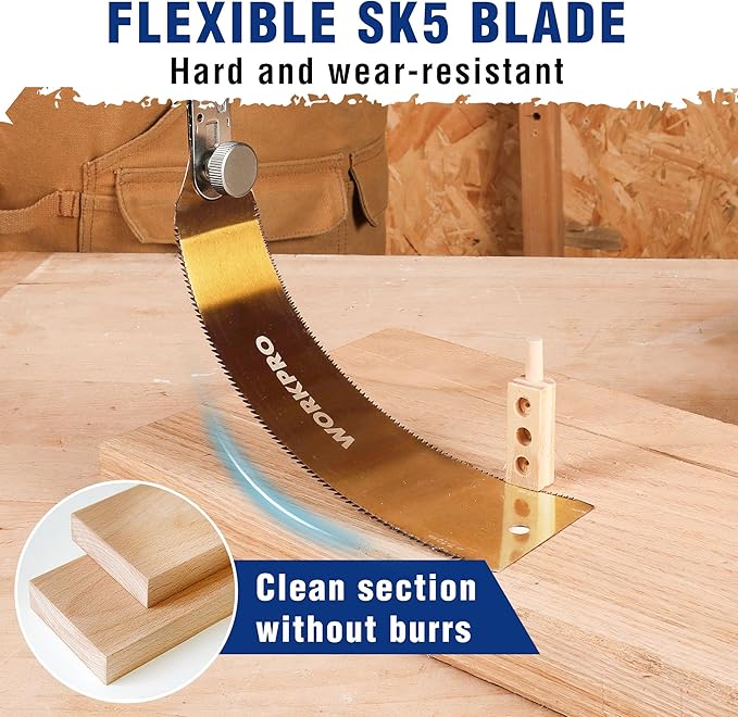 WORKPRO 10 Inch Japanese Pull Saw, Double-Edged Hand Saw for Wood Cutting with 7-9&18 TPI, SK5 Flexible Blade Flush Cut Saw with Non-Slip Beech Handle, Perfect Woodworking Tool Gift