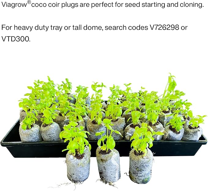 Viagrow® Coco Coir Seed Starter Plugs 50mm Brown Expandable Discs Indoor/Outdoor Growing Medium with Biodegradable Design (50-Pack) / A Product of The Harvest Company™