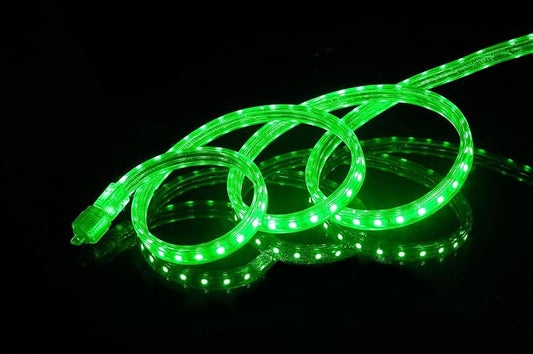 CBConcept UL Listed, 65 Feet,Super Bright 18000 Lumen, Green, Dimmable, 110-120V AC Flexible Flat LED Strip Rope Light, Commercial Grade, Indoor Outdoor use, Ready to plug n shine