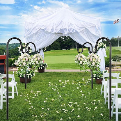 Shepherd Hooks for Outdoor, 2 Pack 94 Inch Bird Feeder Pole with 5 Prongs Base for Hanging Lantern, Hummingbird Feeder, Lightweight Plant, Shepherds Hook for Bird Feeders for Outside