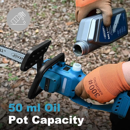 12 Inch Electric Pole Saws for Tree Trimming, 2-in-1 Cordless Pole Saw 2 x 4.0Ah Battery Powered Pole Chainsaw Lightweight with Shoulder Strap for Thicker Wood Cutting Pruning