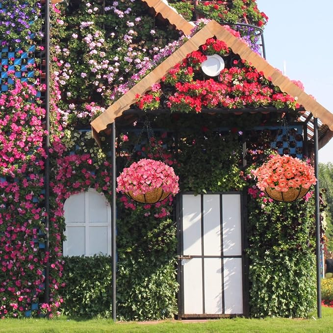 Halatool 2PCS 20 Inch Coconut Liners for Planters 100% Natural Coco Coir Fiber Hanging Basket Liners for Garden Flowers Vegetables