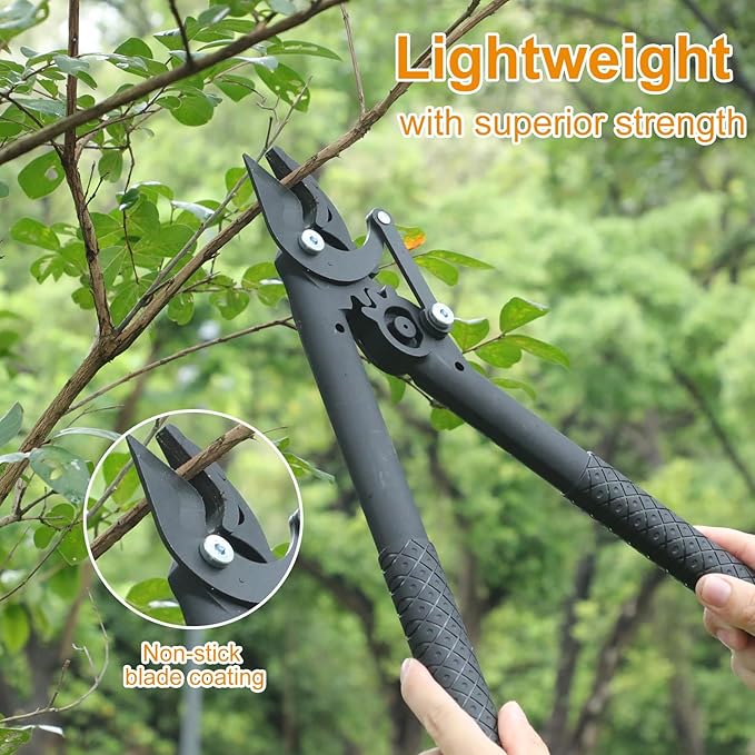 Heavy-Duty Lopper, 360° Rotating Grass Shears & Retractable Pruning Saw | Complete Branch Cutting & Lawn Care Kit,3PCS