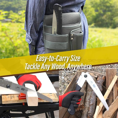 SUIZAN Japanese Folding Saw 8.3" Versatile for Wood - Compact Handsaw Pruningsaw Garden Woodworking DIY Tools