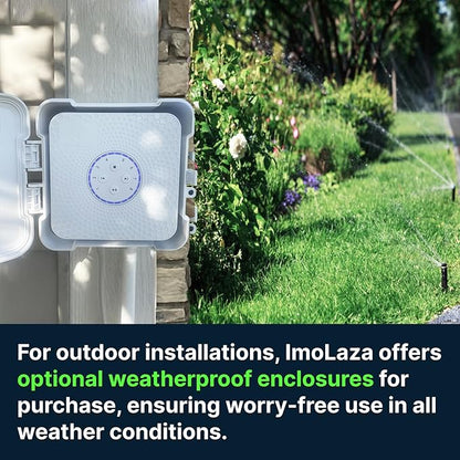 ImoLaza 16-Zone Indoor Smart WiFi Sprinkler System Controller, Easy Install Irrigation Timer for Lawn & Garden, Water-Saving Automatic Sprinkler Timer/Controller with Mobile App, Compatible with Alexa