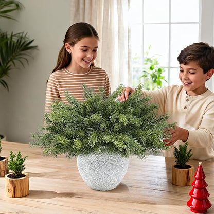 Artgar 24 Pcs Christmas Pine Branches - 18" Realistic Artificial Greenery Pine Stems - Real Touch Faux Cedar Picks for Vase, DIY Garland Wreath Home Indoor Outdoor Xmas Decorations