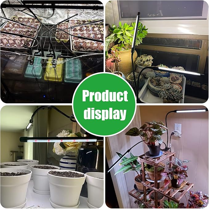 Grow Lights for Indoor Plants, Upgrade 84 LEDs Clip Plant Lights, Full Spectrum LED Plant Growing Lamps with Flexible Gooseneck, 3/9/12H Timer, 3 Spectral Modes, 10 Dimmable Levels (2 Head 1 pack)