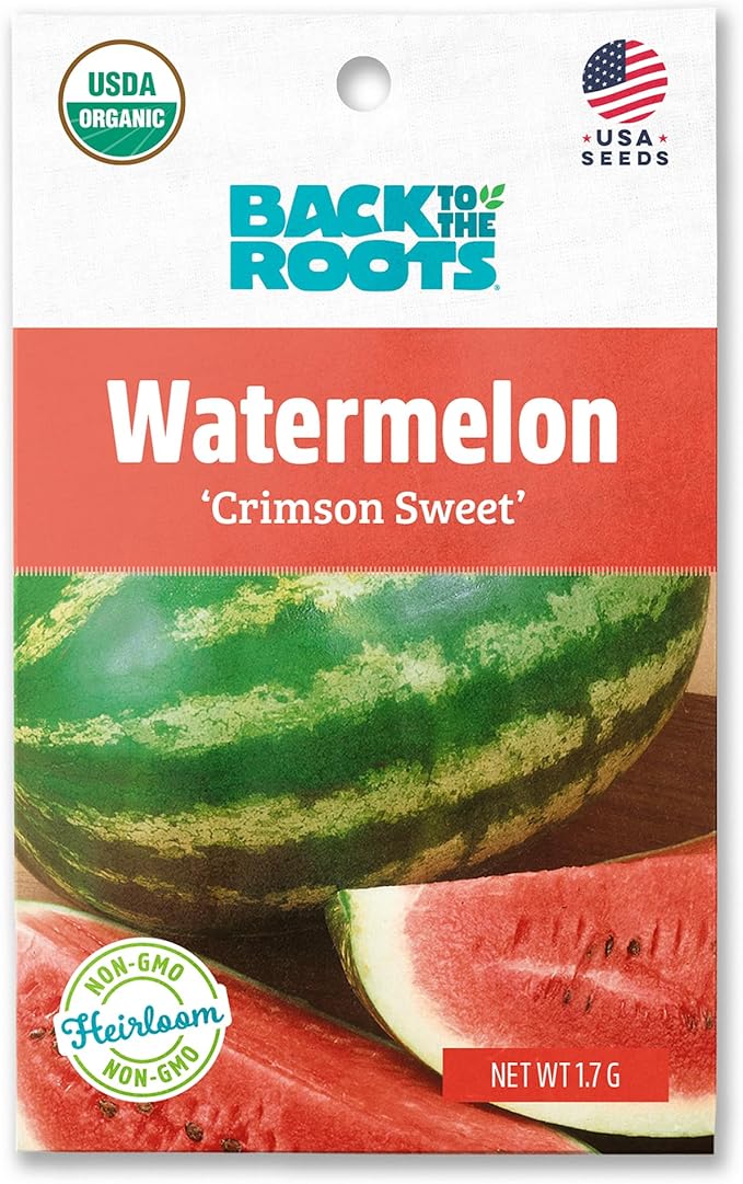Back to The Roots 100% Organic Seed Packet - Watermelon 'Crimson Sweet' 1.7g