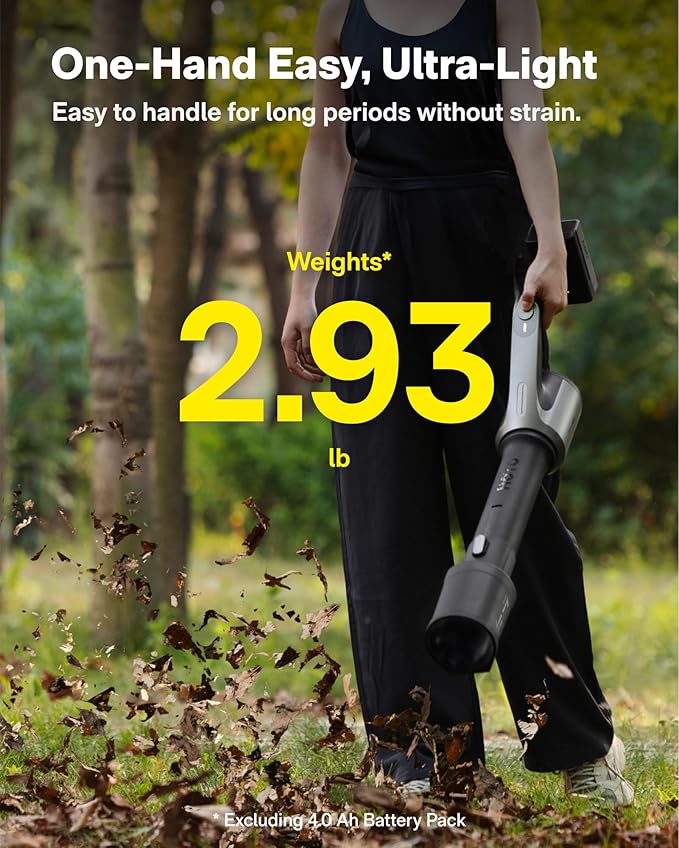 HOTO Cordless Leaf Blower, MAX 720CFM 120MPH, Electric Lightweight Leaf Blower with Battery, USB-C Fast Charging, Handheld Mini Blower for Lawn Care, Snow, Yard, Leaves, Dust