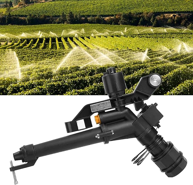 Garden Sprinkler, 360 Degree Rotating Adjustable Impact Sprinkler with Nozzle Set, 1.5in to 1in Heavy Duty Rocking Arm Sprinklers for Farm Lawn and Irrigation