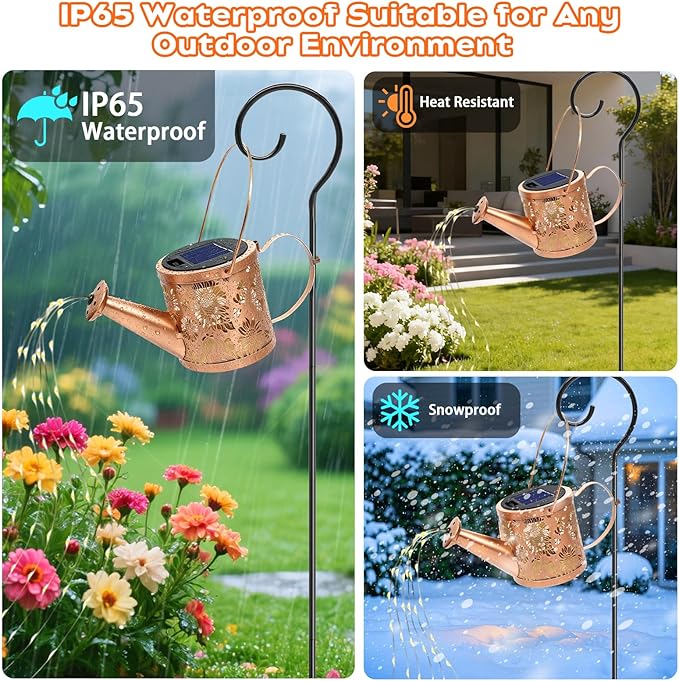 Solar Watering Can Lights Outdoor, Small Solar Yard Decorations Waterproof for Garden Decor, Sunflower Decorative Patio Lights Outside Pathway Lawn, Gifts for Mom Women Grandma Birthday Christmas