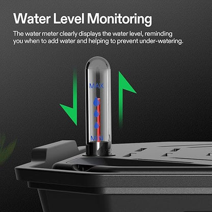 VIVOSUN 4-Pack FlexFeed Self-Watering Pots with Grow Bags, Auto Irrigation Fabric Pot Base with Water Meter & Maintenance Window, for Use Indoors/Outdoors in Grow Tents, Greenhouses, Gardens