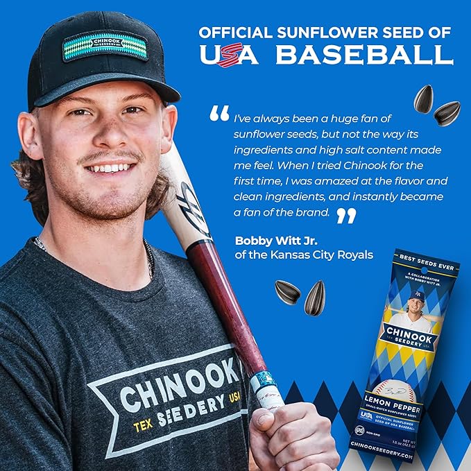 Chinook Seedery Low Sodium Sunflower Seeds – Lemon Pepper Flavor, Pack of 36, 1.5oz – Sunflower Seeds to Eat – Keto, Jumbo, Roasted, Baseball Snacks