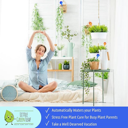 LGL Plant Watering Globes - Automatic Self Watering Globes. Decorative Self Watering Planter Inserts. Self Watering Spikes to Support Plant Health. 6 Pack x 350ml