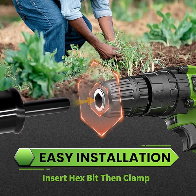 SYITCUN Auger Drill Bit for Planting - 3"X36" Heavy-Duty Garden Auger Spiral Drill Bit - Bulb Planter Tool - 3/8" Hex Drive Drill