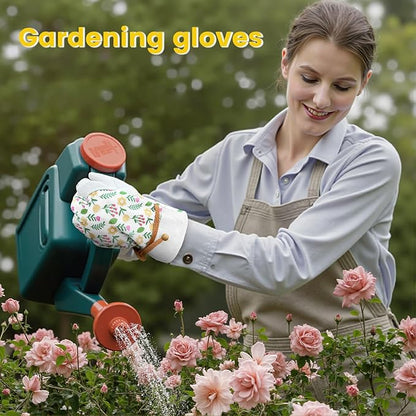 Gardening Gloves, Garden Gloves for Women Thorn Proof, Breathable Leather Work Gloves for Yard Pruning, Planting