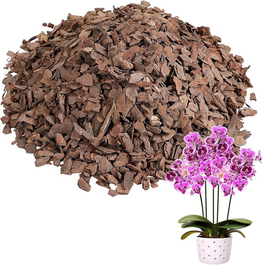 4qt New Zealand Orchid Bark, 1/2-3/4in Sun-Dried Medium Organic Pine Wood Chip Potting Barks, Orchids Mix Plant Compost Mulch for Promoting Root Development