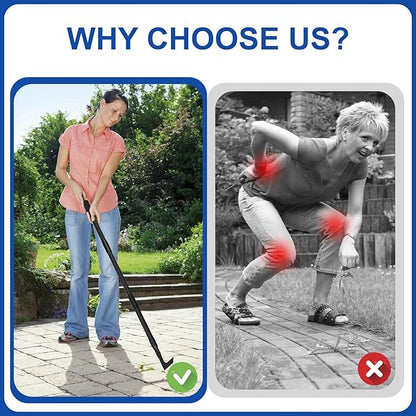 Crack Weeder Tool Long Handle Manual Weeders Crevice Weeding Tool L Shaped Multiple Sharp Blades Efficient Weeding for Narrow Spaces Driveways Sidewalks Paving Stone Gaps