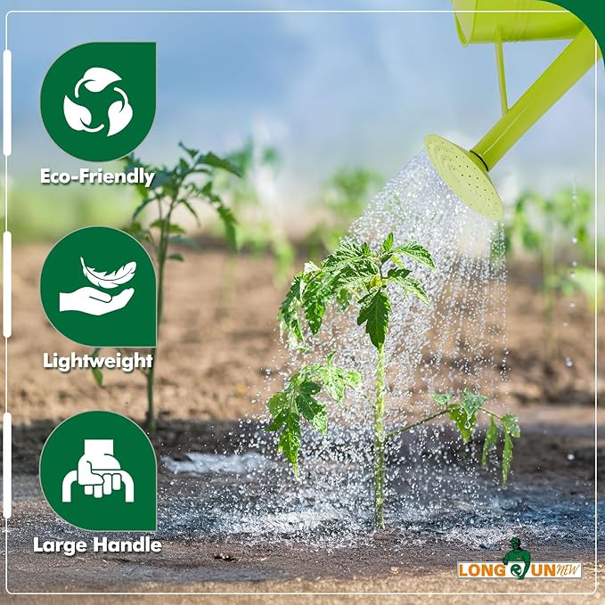 Galvanized Iron Watering Can for Indoor Plants, DIY Watering Cans for House Plant Garden Flower, Long Spout Water Can for Outdoor Watering Plants 6.44L 1.7Gallon (Green)