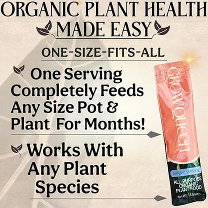 All-in-One Complete Organic Plant Food, Indoor Plant Fertilizer, for Houseplants, Organic Fertilizer for Vegetable Gardens, 11 Formulated Single Servings Feeds 22 gal Fast and Slow Release