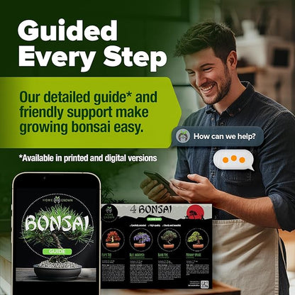 Bonsai Tree Kit Gifts for Men & Women - Grow 4 Bonsai Trees - Unique Gardening Crafts for Adults, DIY Hobbies for Plant Lovers & Gardeners - Unusual Christmas Gift Ideas for Mom & Dad