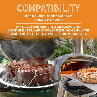 8" Kiln-Dried Red Oak Cooking Wood, 10 lbs – Sustainably Sourced Firewood and BBQ Wood for Ooni, Gozney, Grills, Smokers & Solo Stove – Includes 2 Firestarters – Made in The USA