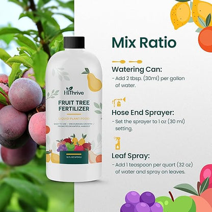 16oz Fruit Tree Fertilizer - Makes 16 Gallons of Fruit Tree Spray Plant Fertilizer for Blueberries, Strawberry Plant, Apple & More - Promotes Vibrant Foliage, Strong Branches, and Abundant Harvests