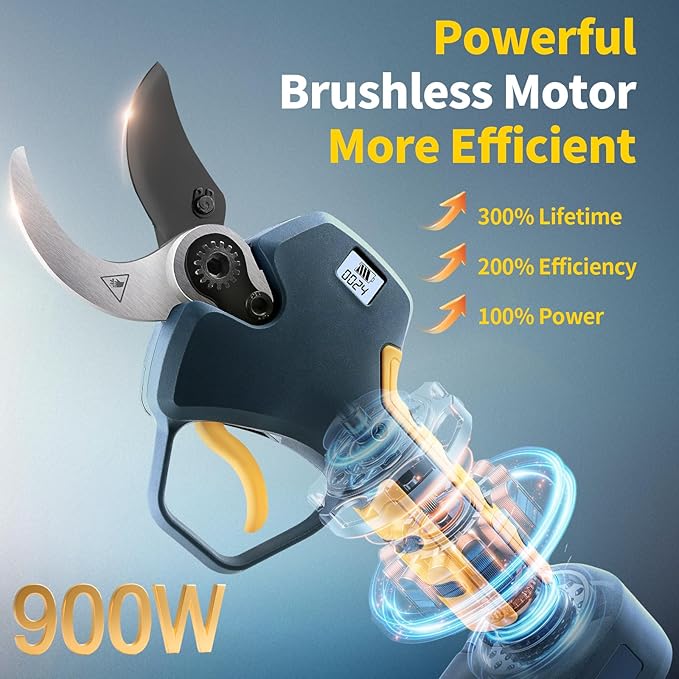 2-in-1 Cordless Electric Pruning Shears with Pole, 15Ft Reach, 1.6" Cutting Diameter Compatible with Makita 18V Battery Powered Tree Pruner with Brushless Motor for Efficient Branch Trimming