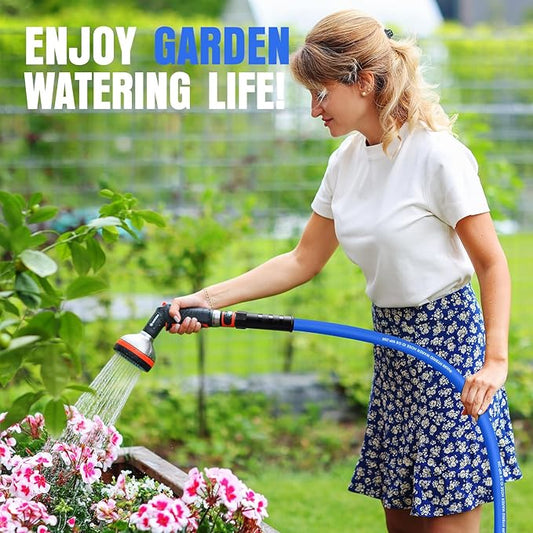 Heavy Duty Garden Hose 100 ft, Non-Expanding Flexible Water Hose, Kink Resistant Lightweight Hybrid Hose, Leakproof Hose Male to Female Fittings