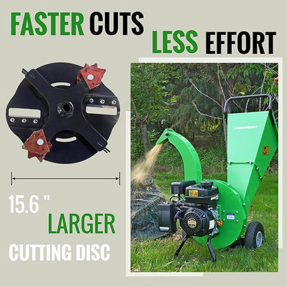 S1 Wood Chipper, 20: 1 High Reduction Ratio, 7 HP 212cc Heavy Duty Engine Gas Powered, 3" Max Wood Diameter Capacity, Robust Shredder Mulcher with Large Cutting Rotor
