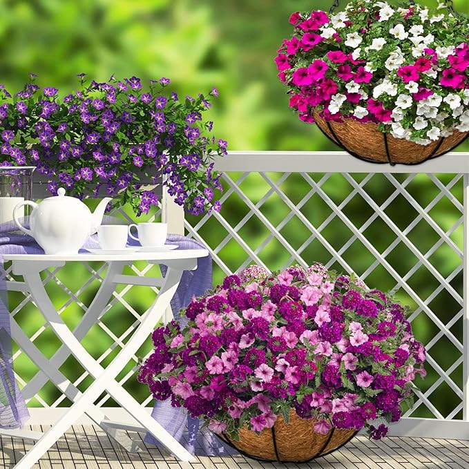 Halatool 4PCS 18 Inch Coconut Liners - 100% Natural Coco Fiber Round Liners for Planters, Flowers, Vegetables