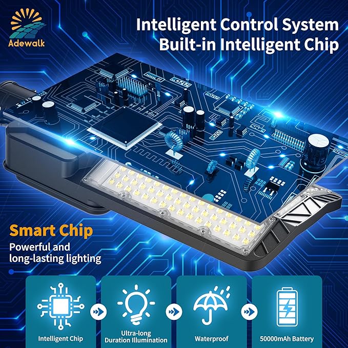 10000W Solar Street Light Outdoor, Commercial Grade Outdoor Solar Lights Dusk to Dawn, Large Panel Pro Outside Light with Motion Sensor and Remote, Solar Parking Lot Lights for Yard, Country 1 Pack