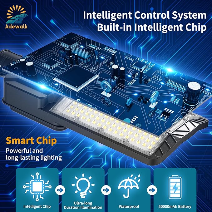 10000W Solar Street Light Outdoor, Commercial Grade Outdoor Solar Lights Dusk to Dawn, Large Panel Pro Outside Light with Motion Sensor and Remote, Solar Parking Lot Lights for Yard, Country 2 Pack