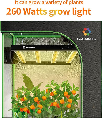 Grow Light FARMLITE LED Grow Lights for Indoor Plants Full Spectrum Growing Light Plant Hanging Growing Lamps Seedling Daisy Chain Dimmable Board 4x4ft Coverage (260watts)