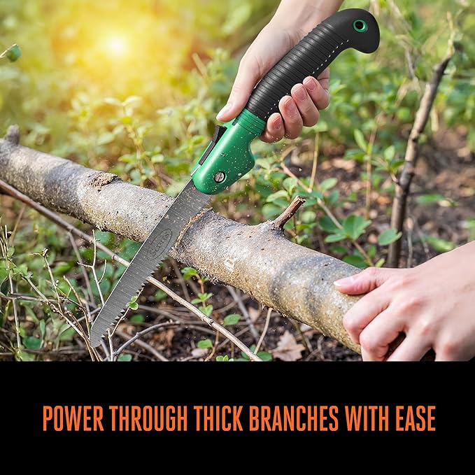 Scotts 7.5 in. Folding Hand Saw – Compact Pruning Saw with Sharp Steel Blade and Non-Slip Handle for Cutting Branches, Shrubs, and Small Trees – Folding Design for Safe Storage