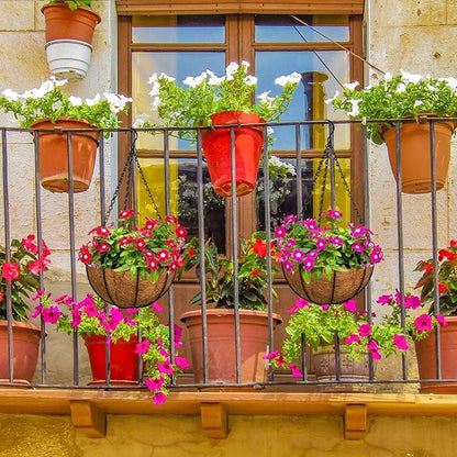 Halatool 6PCS 14 Inch Coco Fiber Liners - 100% Natural Coconut Fiber for Planters, Round Hanging Basket Liners for Flowers, Vegetables