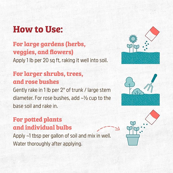 Back to the Roots Organic Bone Meal with Gypsum (3lb, Pack of 4)