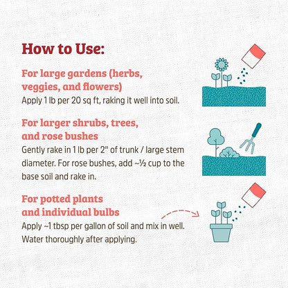 Back to the Roots Organic Bone Meal with Gypsum (3lb, Pack of 4)