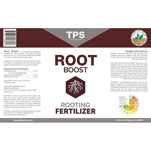 TPS NUTRIENTS Root Boost Advanced Rooting Formula for Living Soil and White Roots, Plus Microbes 1 Quart (32 oz)