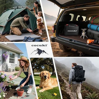 Camping Shovel Survival Kit, 2.0 Version One-Click Conversion Military Grade Multifunctional Folding Tactical Shovel with Titanium Backpacing Trowel for Camping, Emergency, Gardening, Hiking