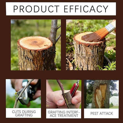 Tree Wound Pruning Sealer,Tree Wound Dressing with Brush, Bonsai Cut Paste, Trees Grafting Supplies, Pruning Sealer for Bonsai, Fruit Trees, Roses (3 PCS,500 g)