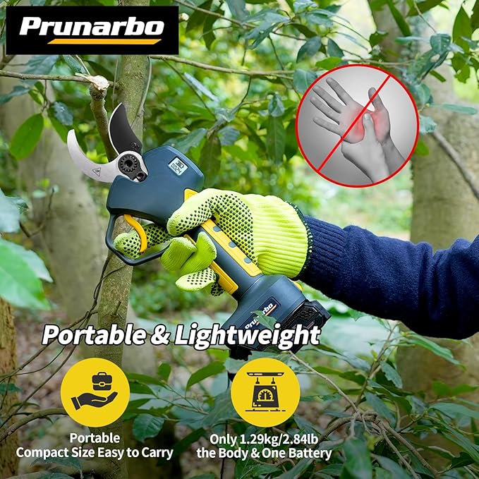 2-in-1 Brushless Pole Pruning Shear, 40mm Professional Cordless Pruners with Extension 1.6 Inches Compatible with Makita 18V Batteries Electric Tree Pruner 4000mAh Battery Secateurs