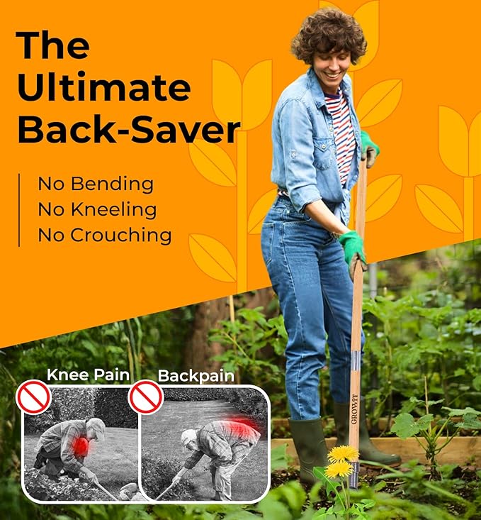 Stand Up Weed Puller Tool with Long Handle - Dandelion Weeding Tool, No More Bending