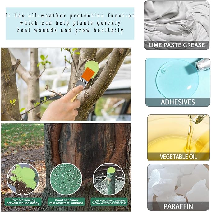 Tree Wound Sealer, Tree Pruning Sealer, Bonsai Cut Paste, Grafting Paste Grafting Wax, Tree Wound Dressing for Trees, Shrubs, Roses (1PCS)