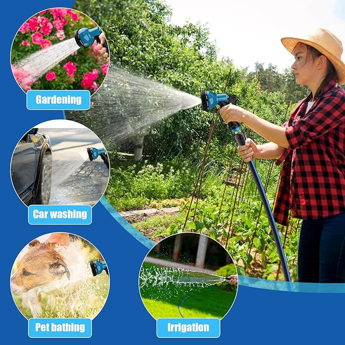 Short Garden Hose 5/8” 3FT: Burst-Resistant Water Hose with Sturdy Brass Fittings - Leakproof Hose Male to Female - Durable Hose for Yard, Lawn, Car Wash, Outdoor, Watering, Dark Blue