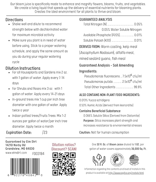Elm Dirt's Bloom Juice for All Flowering Plants (2.5 gallons)