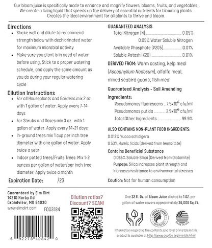 Elm Dirt's Bloom Juice for All Flowering Plants (2.5 gallons)