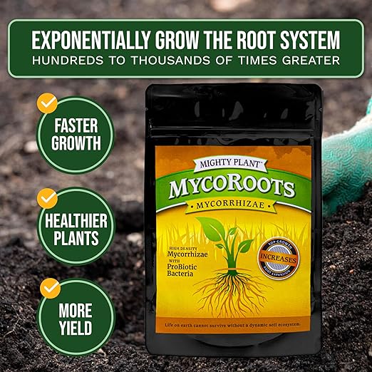 Organic Root Enhancer Ultra-Concentrated Mycorrhizal Fungi MycoRoots – 500 Spores/Gram for Optimal Plant Growth & Health | Boost Soil Nutrient Absorption (5, Ounces)