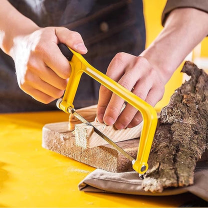 6inch Mini Hacksaw Frame - 150mm Extra Fine Cut Junior Hack Saw with Bi-Metal Blade for Metal and Wood