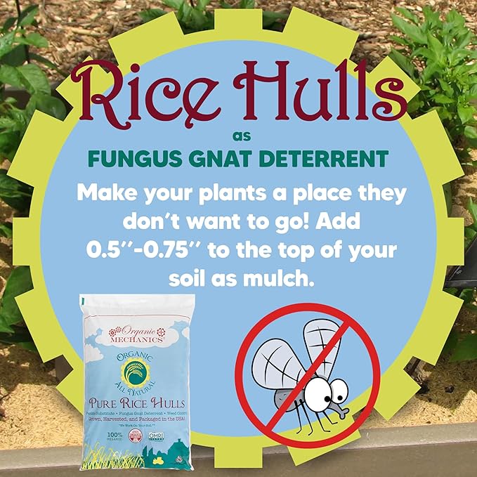 Organic Mechanics Pure Rice Hulls, 2 Cu Ft - Sustainable Alternative to Perlite - Enhances Drainage, Porosity and Air Space - Eco-Friendly